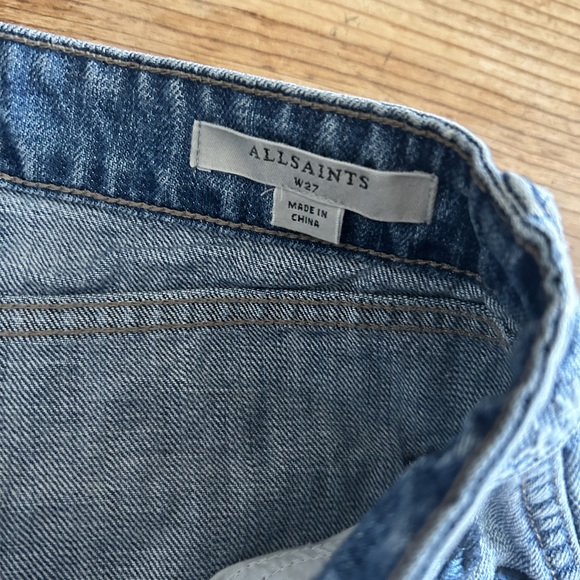 ALLSAINTS Pam Rose Embroidered Cutoff Denim Shorts Size 27 - Picture 5 of 9